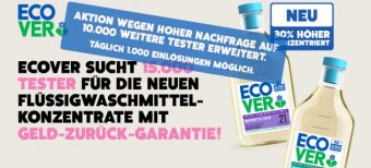 ECOVER Waschmittel Geld zurueck Aktion